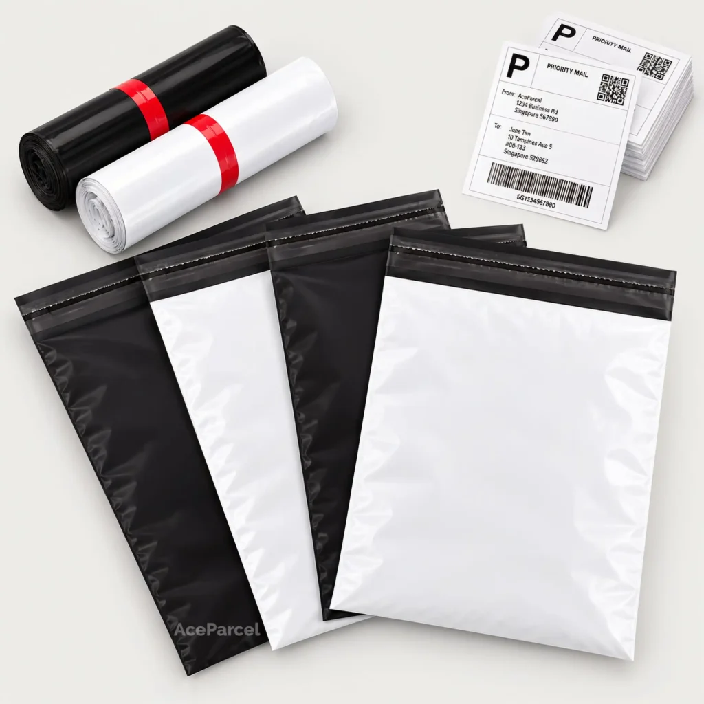 Polymailer White Black Cover (Square)
