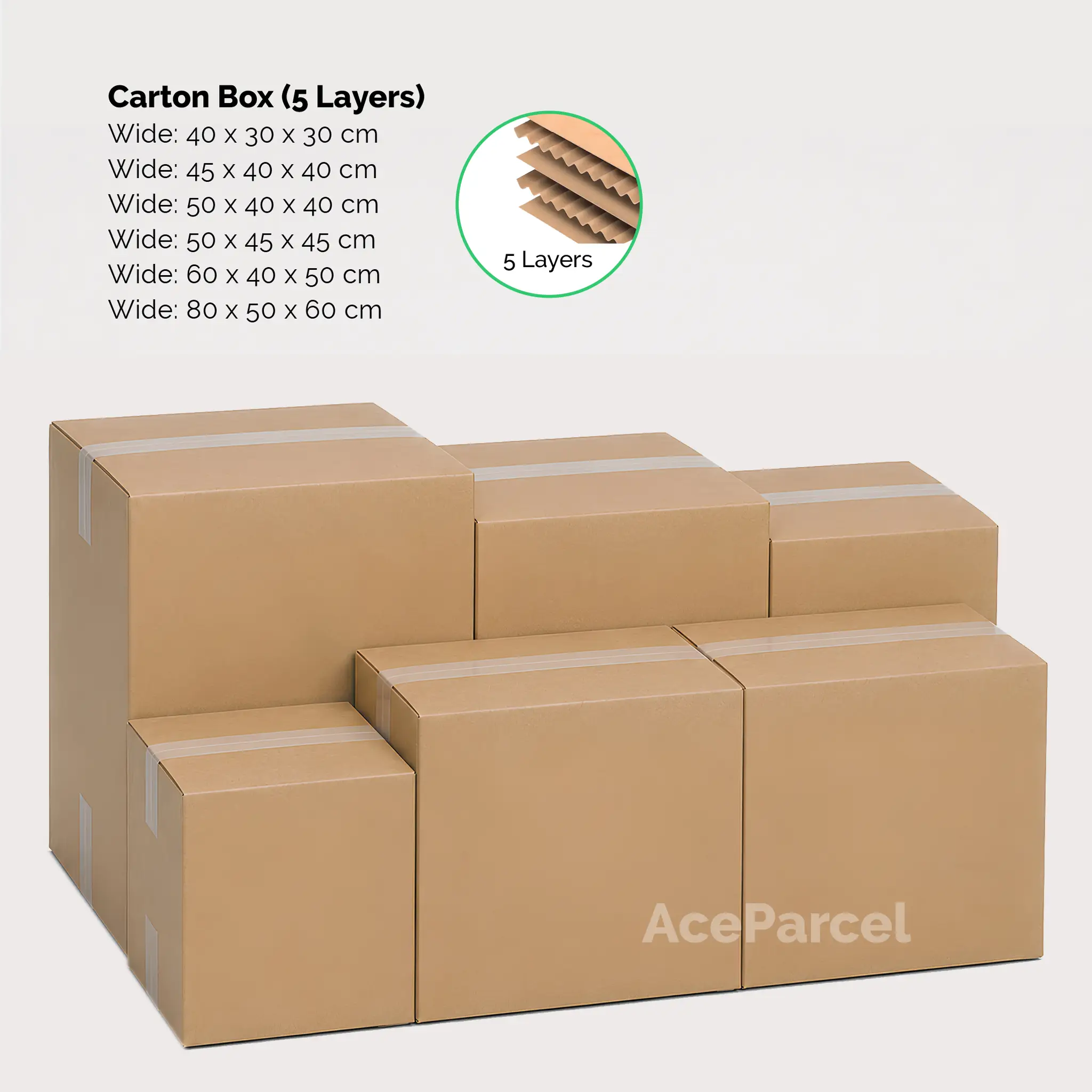 Carton Box Wide Collection with Label